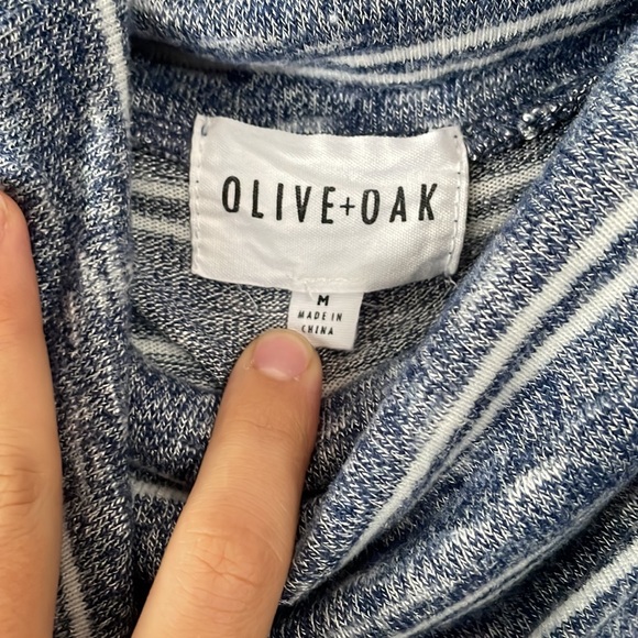 Olive and Oak Striped Cowl Neck Tunic size M - Picture 2 of 4